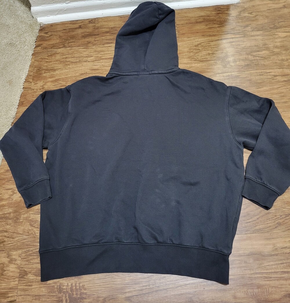 Nike Men's Black center check Pullover Hoodie Med Regular Hooded Pockets Logo - Picture 9 of 12
